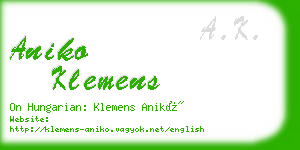 aniko klemens business card